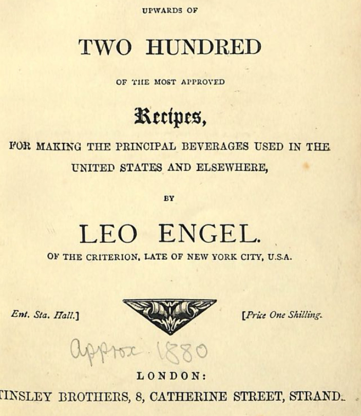 Perché leggere “American and Other Drinks”, anno 1878, di Leo Engel