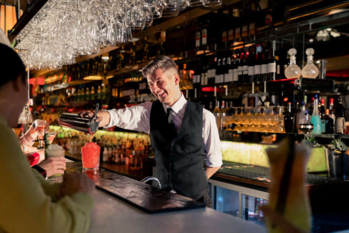 Bartender Pouring a Cocktail